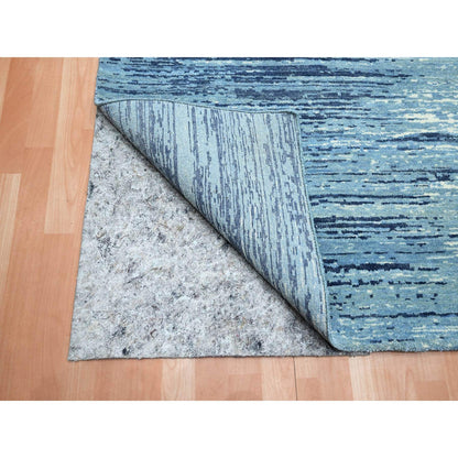 Modern and Contemporary Wool Hand Knotted Rug Blue 9.0x12.3 -O075518