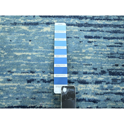 Modern and Contemporary Wool Hand Knotted Rug Blue 9.0x12.3 -O075518