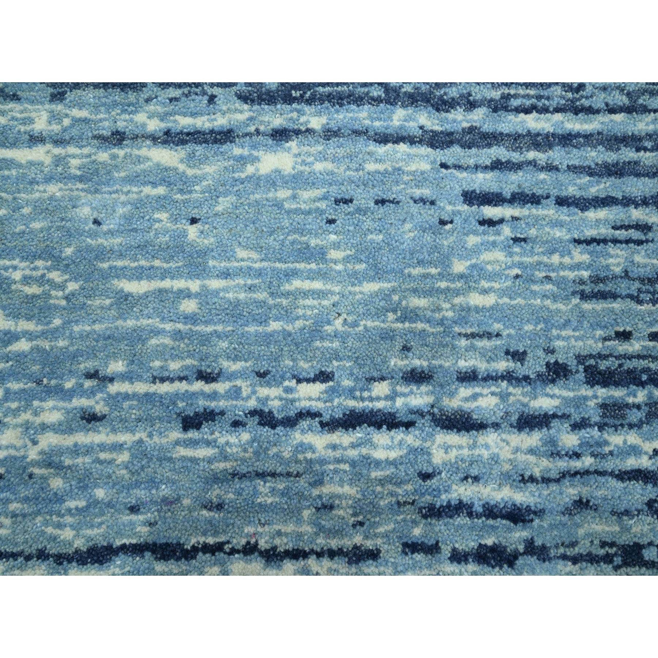 Blue 9'0" x 12'3" Modern and Contemporary Hand knotted Wool Rug - Sku: O075518