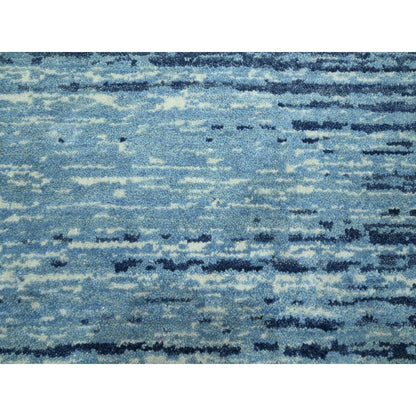 Modern and Contemporary Wool Hand Knotted Rug Blue 9.0x12.3 -O075518