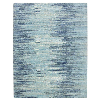 Modern and Contemporary Wool Hand Knotted Rug Blue 8.1x10.4 -O075519