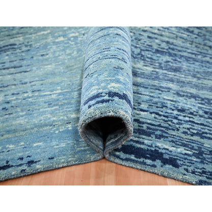 Modern and Contemporary Wool Hand Knotted Rug Blue 8.1x10.4 -O075519