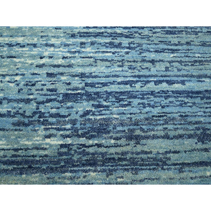 Modern and Contemporary Wool Hand Knotted Rug Blue 8.1x10.4 -O075519