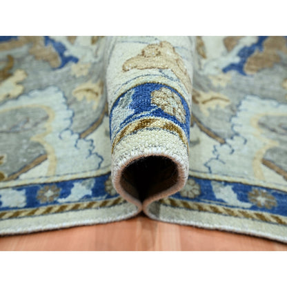 Transitional Wool Hand Knotted Rug Ivory 9.2x12.3 -O075521