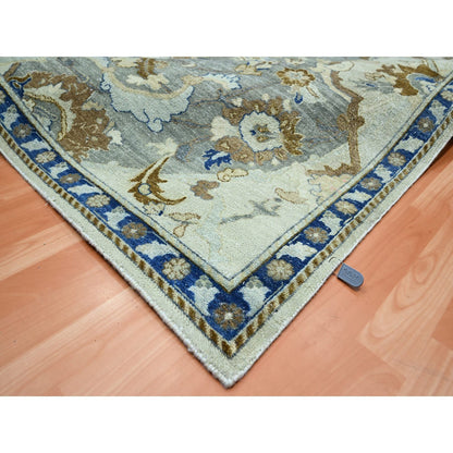 Transitional Wool Hand Knotted Rug Ivory 9.2x12.3 -O075521