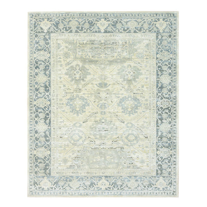 Oushak And Peshawar Wool & Silk Hand Knotted Rug Grey 8.0x9.10 -O075523