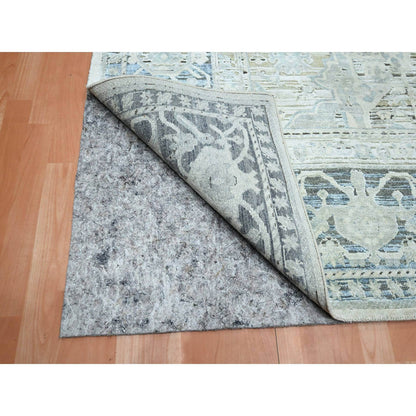 Oushak And Peshawar Wool & Silk Hand Knotted Rug Grey 8.0x9.10 -O075523