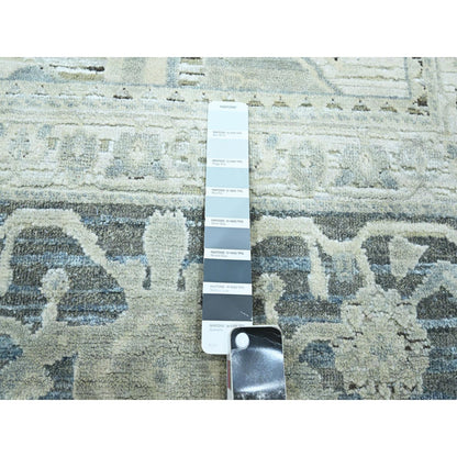 Oushak And Peshawar Wool & Silk Hand Knotted Rug Grey 8.0x9.10 -O075523