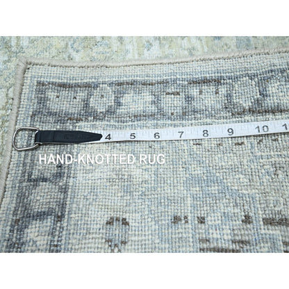 Oushak And Peshawar Wool & Silk Hand Knotted Rug Grey 2.1x3.2 -O075525