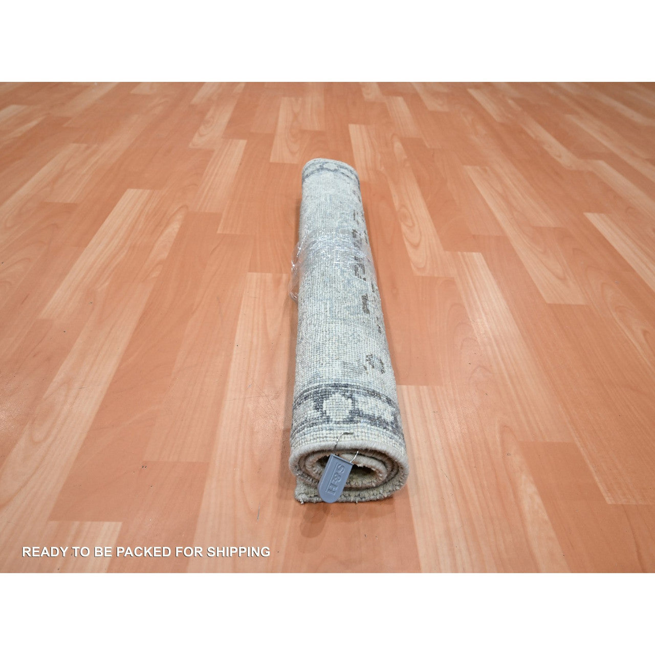 Gray 2'1" x 3'2" Oushak And Peshawar Hand knotted Wool/Silk Rug - Sku: O075525