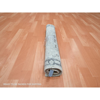 Oushak And Peshawar Wool & Silk Hand Knotted Rug Grey 2.1x3.2 -O075525