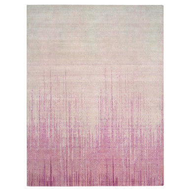 Modern and Contemporary Wool Hand Knotted Rug Pink 9.2x12.4 -O075529