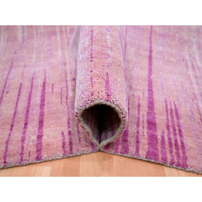 Modern and Contemporary Wool Hand Knotted Rug Pink 9.2x12.4 -O075529