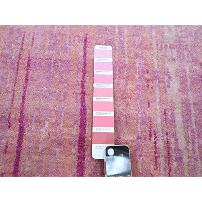 Modern and Contemporary Wool Hand Knotted Rug Pink 9.2x12.4 -O075529