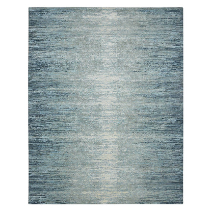 Modern and Contemporary Wool Hand Knotted Rug Blue 7.11x10.1 -O075533