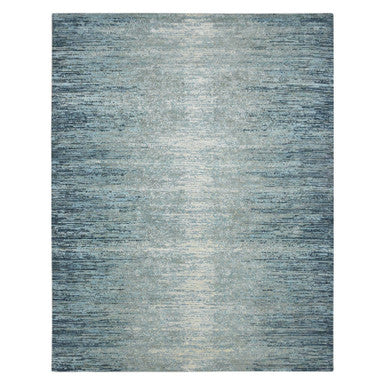 Modern and Contemporary Wool Hand Knotted Rug Blue 7.11x10.1 -O075533