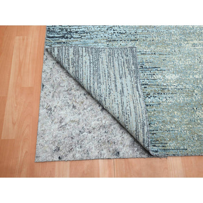 Modern and Contemporary Wool Hand Knotted Rug Blue 7.11x10.1 -O075533