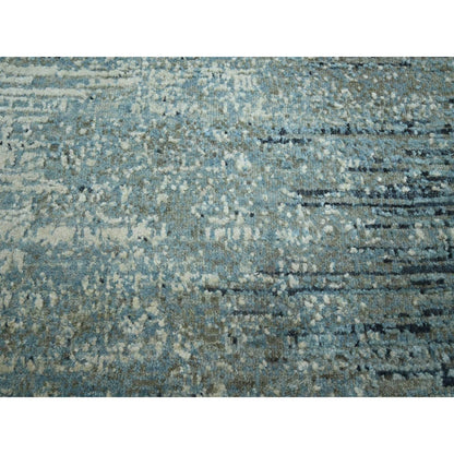 Modern and Contemporary Wool Hand Knotted Rug Blue 7.11x10.1 -O075533
