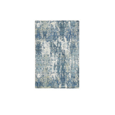 Modern and Contemporary Wool & Silk Hand Knotted Rug Blue 2.0x3.2 -O075537
