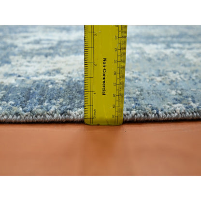 Modern and Contemporary Wool & Silk Hand Knotted Rug Blue 2.0x3.2 -O075537