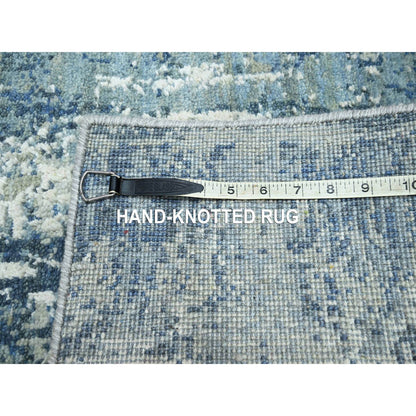 Modern and Contemporary Wool & Silk Hand Knotted Rug Blue 2.0x3.2 -O075537