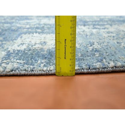 Modern and Contemporary Wool & Silk Hand Knotted Rug Blue 2.1x3.0 -O075538