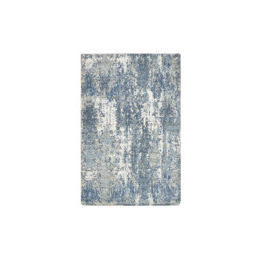 Modern and Contemporary Wool & Silk Hand Knotted Rug Blue 2.0x3.2 -O075539