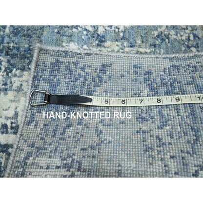 Modern and Contemporary Wool & Silk Hand Knotted Rug Blue 2.0x3.2 -O075539