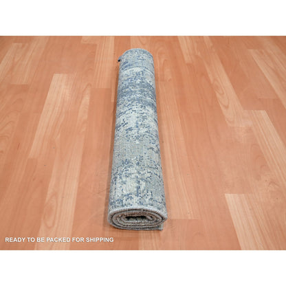 Modern and Contemporary Wool & Silk Hand Knotted Rug Blue 2.0x3.2 -O075539