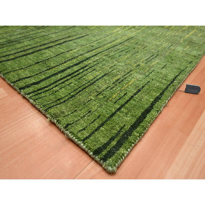 Modern and Contemporary Wool Hand Knotted Rug Green 12.2x15.0 -O075541