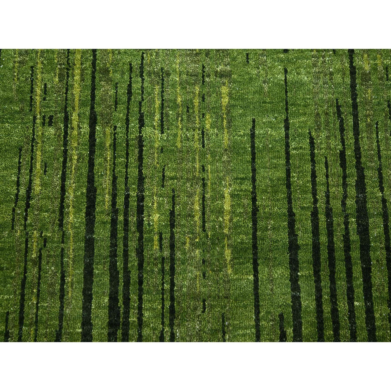 Green 12'2" x 15'0" Modern and Contemporary Hand knotted Wool Rug - Sku: O075541