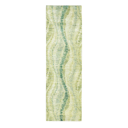 Modern and Contemporary Silk Hand Knotted Rug Green 2.6x8.2 -O075547