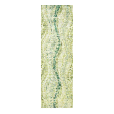 Modern and Contemporary Silk Hand Knotted Rug Green 2.6x8.2 -O075547