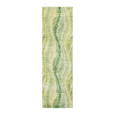 Modern and Contemporary Silk Hand Knotted Rug Green 2.5x8.3 -O075548