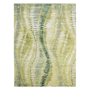 Modern and Contemporary Silk Hand Knotted Rug Green 9.0x12.2 -O075551