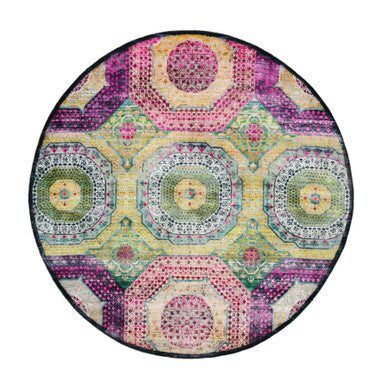 Mamluk Wool & Silk Hand Knotted Rug Yellow 8.0x8.1 -O075552