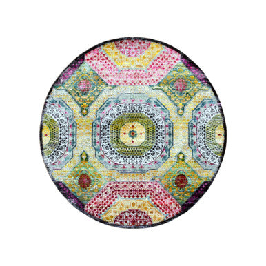 Mamluk Wool & Silk Hand Knotted Rug Yellow 6.0x6.1 -O075553
