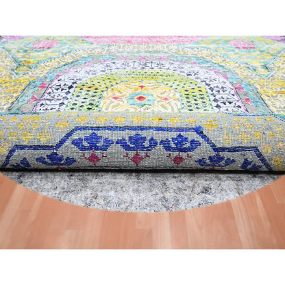 Mamluk Wool & Silk Hand Knotted Rug Yellow 6.0x6.1 -O075553