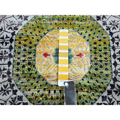 Mamluk Wool & Silk Hand Knotted Rug Yellow 6.0x6.1 -O075553