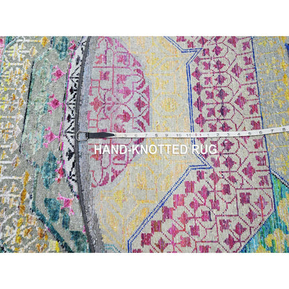 Mamluk Wool & Silk Hand Knotted Rug Yellow 6.0x6.1 -O075553