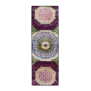 Mamluk Wool & Silk Hand Knotted Rug Red 2.9x8.1 -O075555