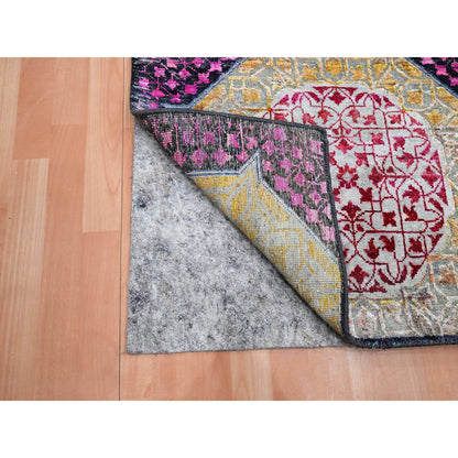 Mamluk Wool & Silk Hand Knotted Rug Red 2.9x8.1 -O075555