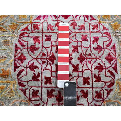 Mamluk Wool & Silk Hand Knotted Rug Red 2.9x8.1 -O075555