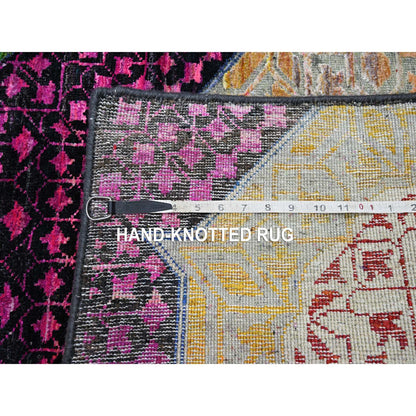 Mamluk Wool & Silk Hand Knotted Rug Red 2.9x8.1 -O075555