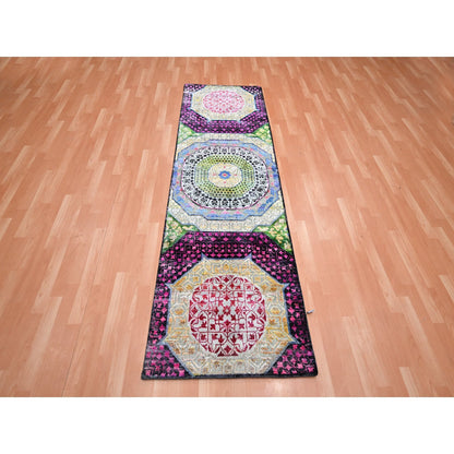 Mamluk Wool & Silk Hand Knotted Rug Red 2.8x8.1 -O075556