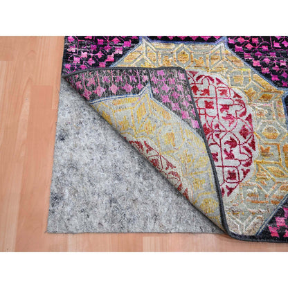 Mamluk Wool & Silk Hand Knotted Rug Red 2.8x8.1 -O075556