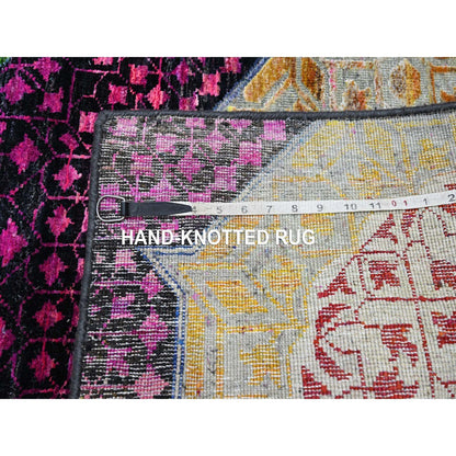 Mamluk Wool & Silk Hand Knotted Rug Red 2.8x8.1 -O075556