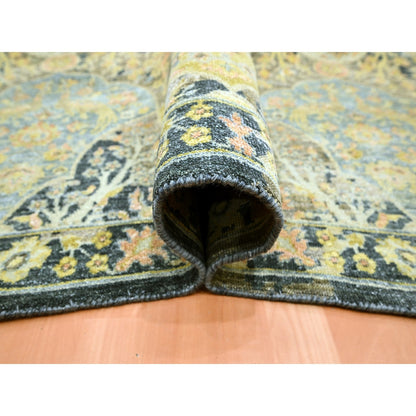 Fine Oriental Wool Hand Knotted Rug Black 11.11x15.7 -O075560