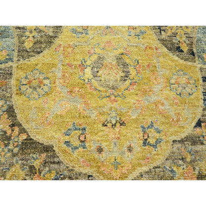 Fine Oriental Wool Hand Knotted Rug Black 11.11x15.7 -O075560