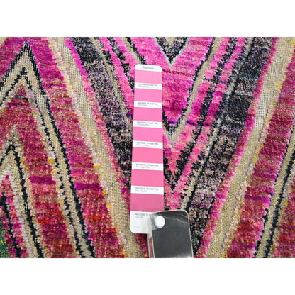 Modern and Contemporary Wool & Silk Hand Knotted Rug Pink 11.8x11.9 -O075567